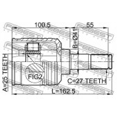 Шарнир приводного вала FEBEST 2211-NS27LH