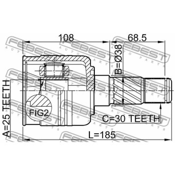 Шарнир приводного вала FEBEST 2211-SORLH-1