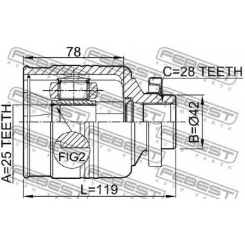 Шарнир приводного вала FEBEST 2211-SORRH-1