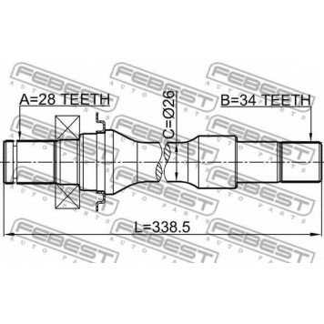 Приводной вал FEBEST 2212-CARRH