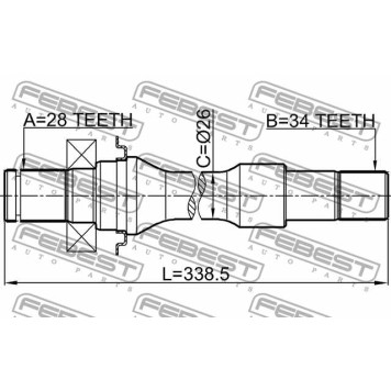 Приводной вал FEBEST 2212-CARRH-2