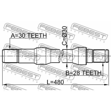 Приводной вал FEBEST 2212-SOR-2