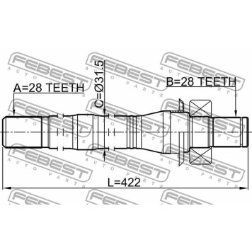Приводной вал FEBEST 2212-SORXM-1