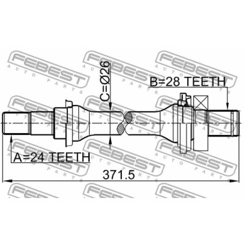 Приводной вал FEBEST 2212-SPAAT-1