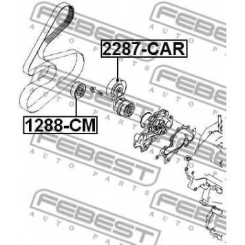 Натяжной ролик поликлинового ременя FEBEST 2287-CAR-1