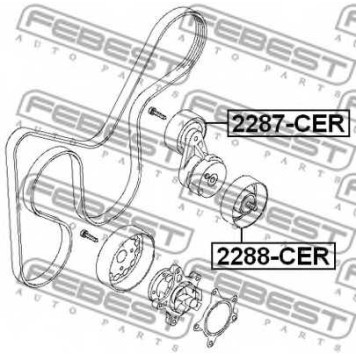 Натяжной ролик поликлинового ременя FEBEST 2287-CER