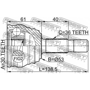 Шарнир приводного вала FEBEST 2310-029-1