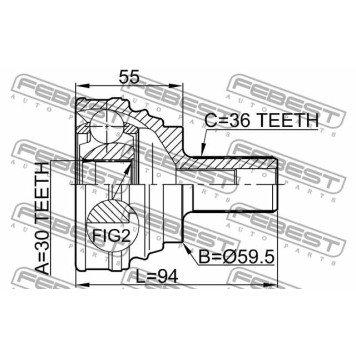 Шарнир приводного вала FEBEST 2310-030-2