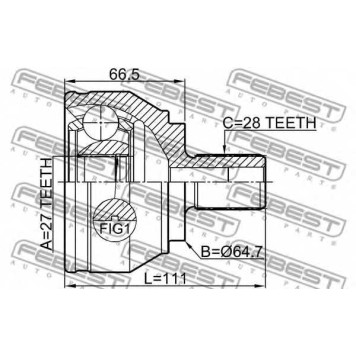 Шарнир приводного вала FEBEST 2310-2H