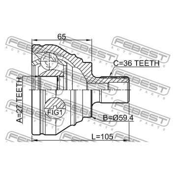 Шрус внешний AUDI A3/A3 Sportback (8P) 2003-2013 <b>FEBEST 2310-B6</b>-1