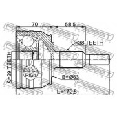 Шарнир приводного вала FEBEST 2310-T5WD