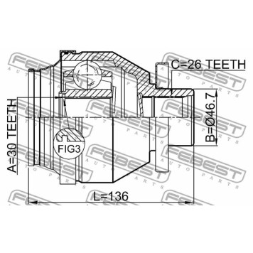 Шарнир приводного вала FEBEST 2311-T5MTLH-1