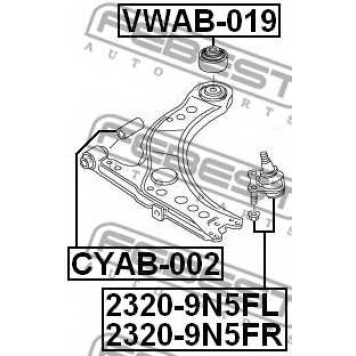 Несущий / направляющий шарнир FEBEST 2320-9N5FR-1