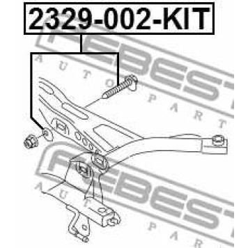 Болт с эксцентриком + шайба VW PASSAT B6/B7 <b>FEBEST 2329-002-KIT</b>-2