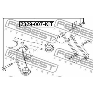 Болт с эксцентриком AUDI A8 (D3/4E) 2002-2010 <b>FEBEST 2329-007-KIT</b>-1