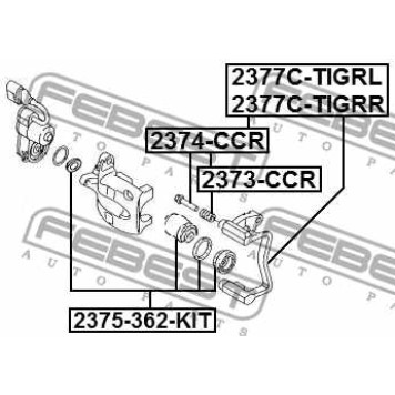 Ремкомплект тормозного суппорта FEBEST 2375-362-KIT-2