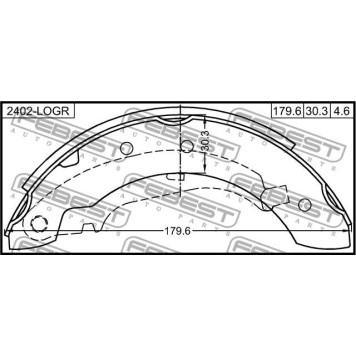 Колодки барабанные RENAULT LOGAN 2005-2013 <b>FEBEST 2402-LOGR</b>-1