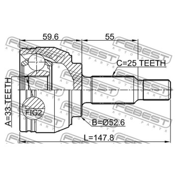 Шрус внешний RENAULT DUSTER 2011- <b>FEBEST 2410-DUST</b>-2
