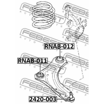 Опора шаровая RENAULT MEGANE III <b>FEBEST 2420-003</b>-1