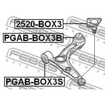 Несущий / направляющий шарнир FEBEST 2520-BOX3