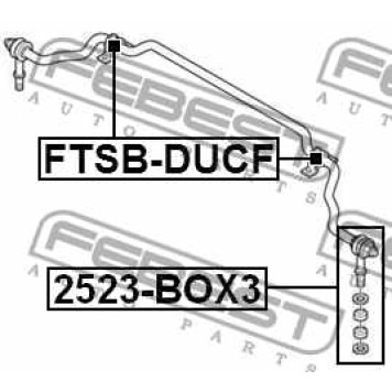 Тяга / стойка стабилизатора FEBEST 2523-BOX3-1