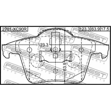Колодки тормозные дисковые задний <b>FEBEST 2701-XC90R</b>-1