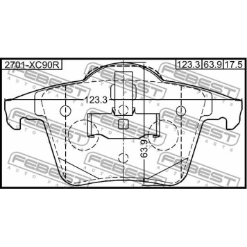 Колодки тормозные дисковые задний <b>FEBEST 2701-XC90R</b>-3