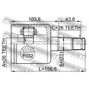 Шарнир приводного вала FEBEST 2711-S40IILH