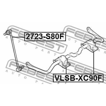 Тяга стабилизатора передняя подходит для VOLVO XC90 2003-2014 <b>FEBEST 2723-S80F</b>-1