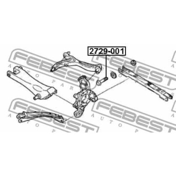 Болт с эксцентриком подходит для VOLVO XC90 2003-2014 <b>FEBEST 2729-001</b>-1