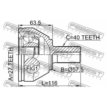 Шарнир приводного вала FEBEST 2910-FLIIF-1