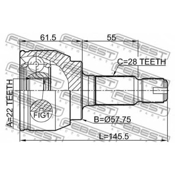 Шарнир приводного вала FEBEST 2910-FLIIR