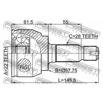 Шарнир приводного вала FEBEST 2910-FLIIR-2