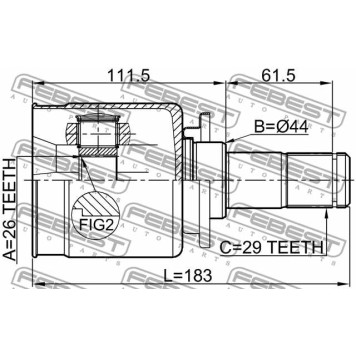 Шарнир приводного вала FEBEST 2911-DIVFLH-1