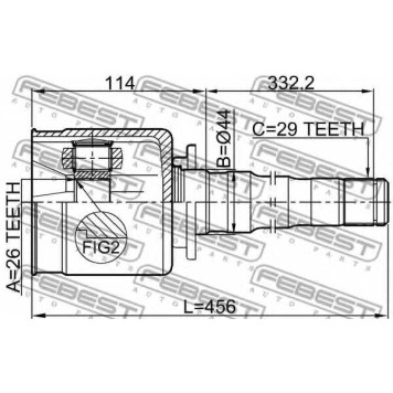 Шарнир приводного вала FEBEST 2911-DIVFRH