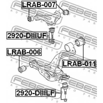 Несущий / направляющий шарнир FEBEST 2920-DIIILF