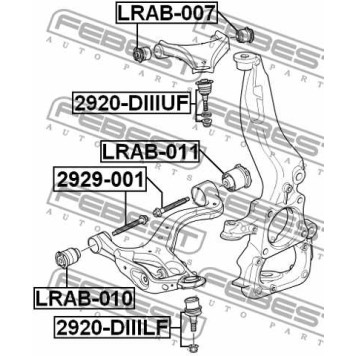 Болт с эксцентриком подходит для Land Rover DISCOVERY III 2005-2009 <b>FEBEST 2929-001</b>-2