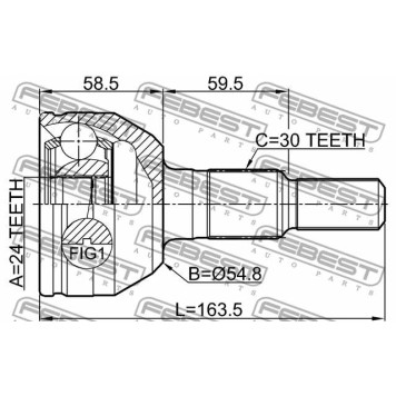 Шарнир приводного вала FEBEST 3210-SRX-2