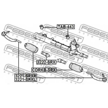 Наконечник поперечной рулевой тяги FEBEST 3221-SRXL