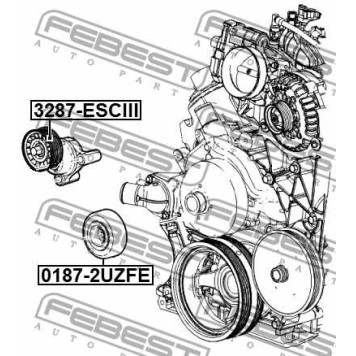 Натяжной ролик поликлинового ременя FEBEST 3287-ESCIII-2