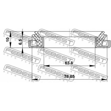 Сальник ступицы колеса FEBEST 95DDY-75640610X