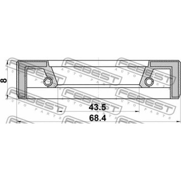 Уплотнительное кольцо вала, первичный вал ступенчатой КП FEBEST 95FAY-45680708X-1