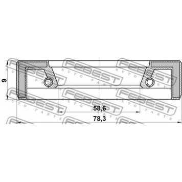 Уплотнительное кольцо приводного вала FEBEST 95FAY-60780909X