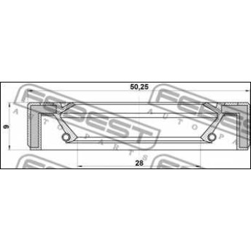 Уплотнительное кольцо приводного вала FEBEST 95GAY-30500909R