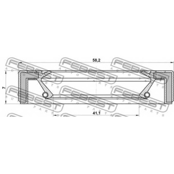 Уплотнительное кольцо приводного вала FEBEST 95GAY-43580707X-1