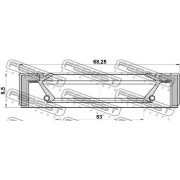 Уплотняющее кольцо раздаточной коробки FEBEST 95GAY-55680808L-1