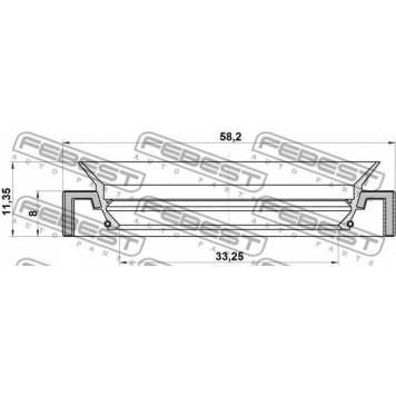 Уплотнительное кольцо приводного вала FEBEST 95HAS-35580811R-1