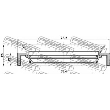 Уплотнительное кольцо приводного вала FEBEST 95HAS-40751220L-1