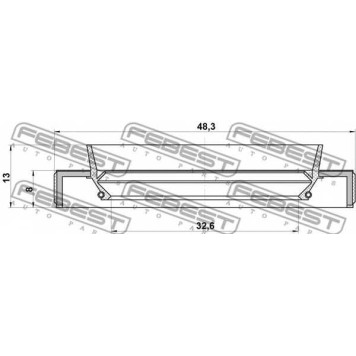 Уплотнительное кольцо приводного вала FEBEST 95HBY-34480813R-1