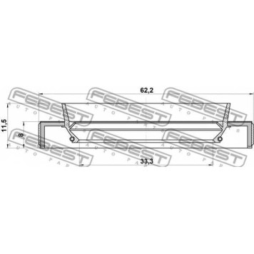 Уплотнительное кольцо приводного вала FEBEST 95HBY-35620812R
